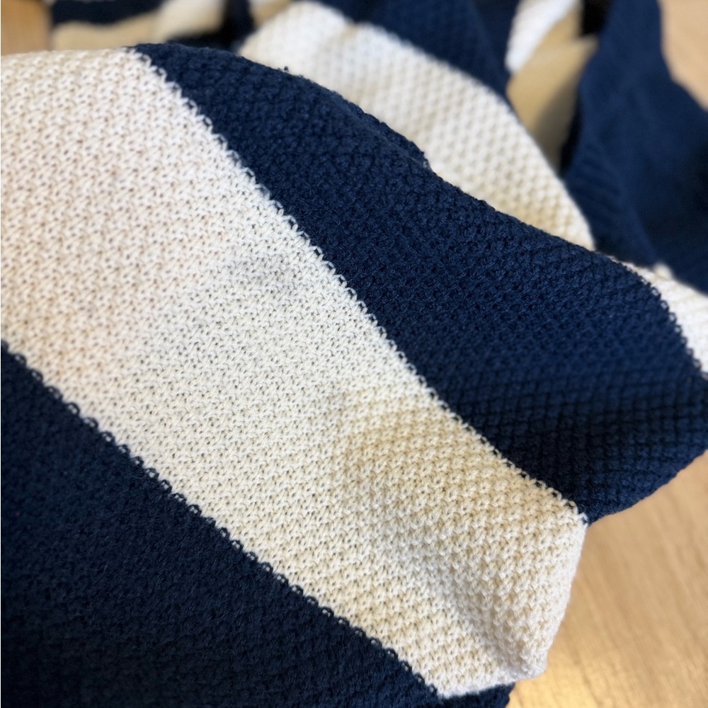 2/$20 SALE! Zenana Outfitters Navy and White Striped Crewneck Sweater - Picture 5 of 5